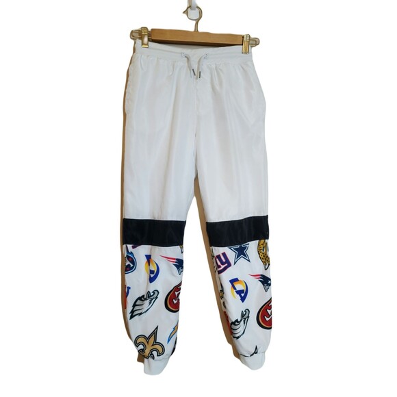 NFL Other - NFL Team Apparel Kids Sweatpants White Lined Football Logos ICER Brands Sz 10-12